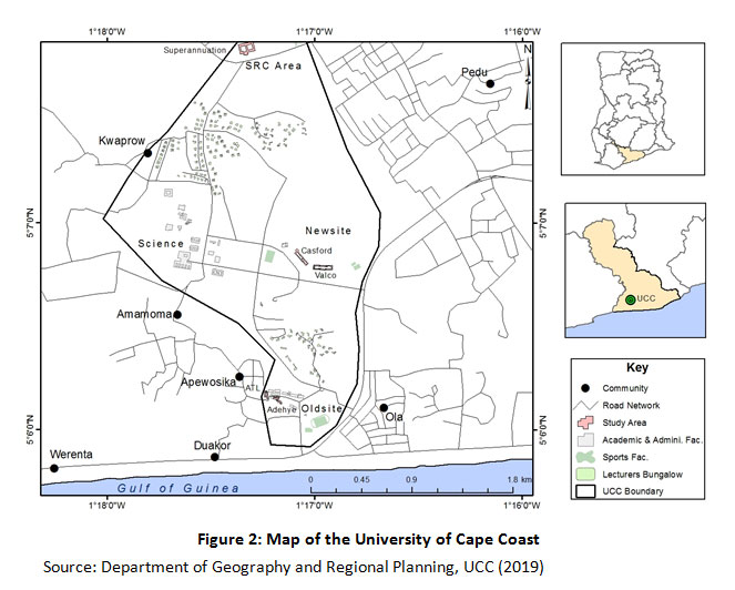 Figure 2: Map of the University of Cape Coast