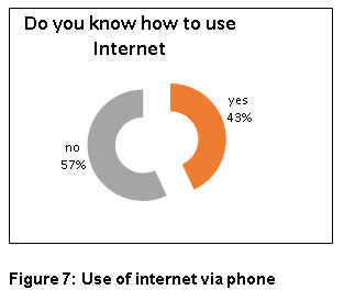 Figure 7: Use of internet via phone